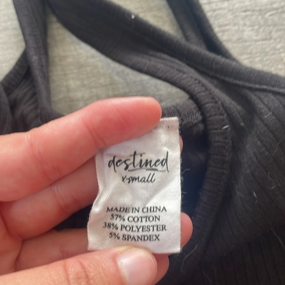 Tilly's Destined Size XS Black Crop Top Tank Top - Picture 4 of 5